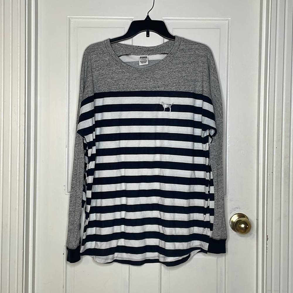 Victoria’s Secret PINK Sequin Striped Tee